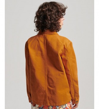 Superdry Veste en coton bio Vintage Chore orange marron