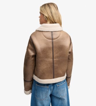 Superdry Giacca in montone taupe