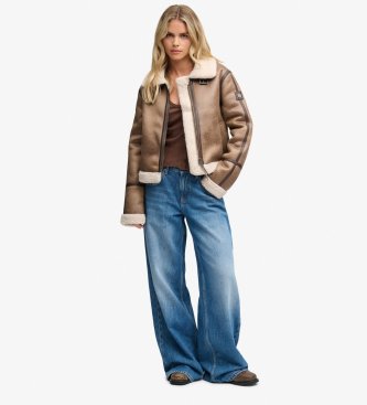 Superdry Giacca in montone taupe