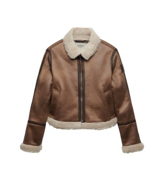 Superdry Giacca in montone taupe