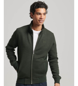 Superdry Tracksuit jacket with zip and logo Essential green