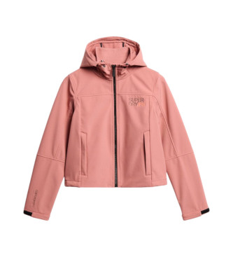 Superdry Giacca da trekking Soft Shell con cappuccio rosa