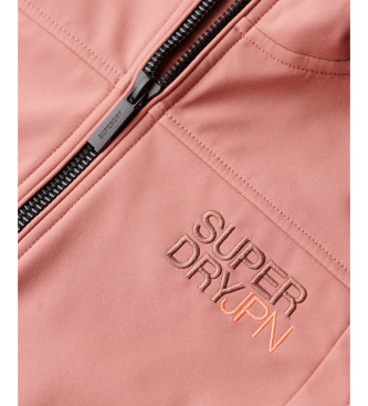 Superdry Casaco de trekking Soft Shell com capuz cor-de-rosa