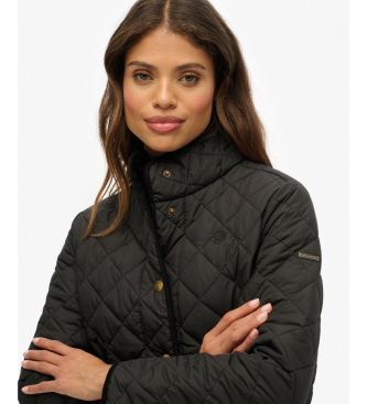 Superdry Schwarze gefütterte Estate Country-Jacke