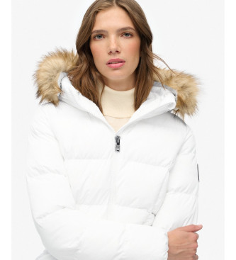 Superdry Fuji Pufferjas met riem wit