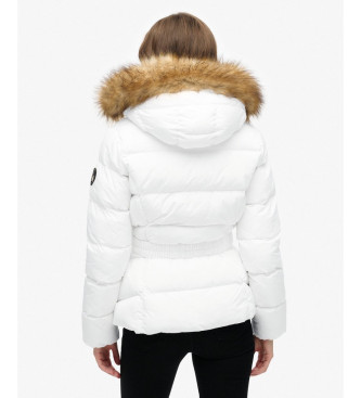 Superdry Fuji Pufferjas met riem wit