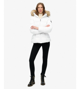 Superdry Fuji Pufferjas met riem wit