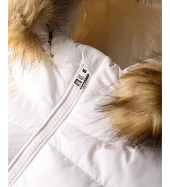 Superdry Giacca imbottita con cintura Fuji, bianca