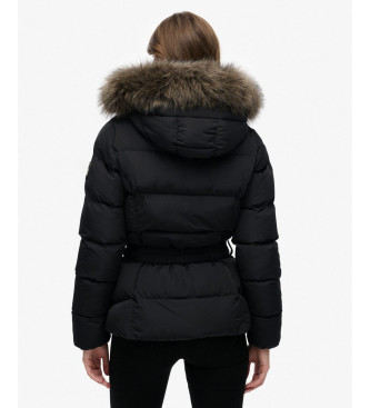 Superdry Fuji Kurtka puchowa z paskiem czarna