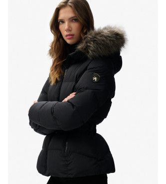Superdry Fuji Kurtka puchowa z paskiem czarna