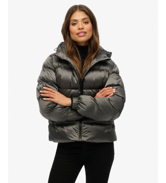 Superdry Hooded Luxe Sports Puffer Jacket black