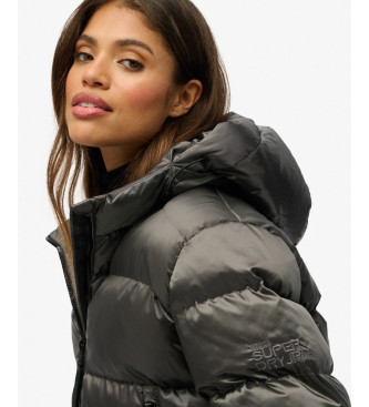 Superdry Hooded Luxe Sports Puffer Jacket black