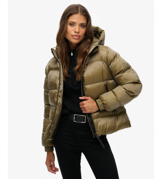 Superdry Luxe Sport-Pufferjacke mit Kapuze grn