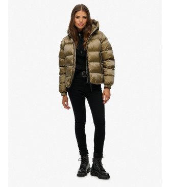Superdry Luxe Sport-Pufferjacke mit Kapuze grn