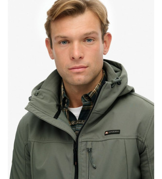 Superdry Giacca da trekking softshell con cappuccio verde