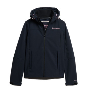 Superdry Softshell jakna s kapuco v mornariški barvi