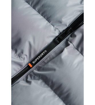 Superdry Sport-Pufferjacke mit Kapuze grau