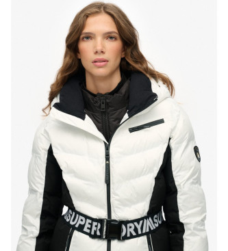 Superdry Kurtka narciarska z paskiem Luxe biała