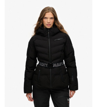 Superdry Luxe geriemde Ski jas zwart