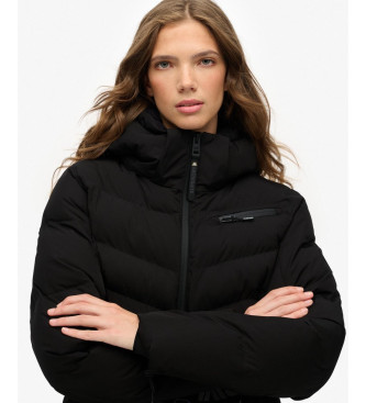 Superdry Luxe geriemde Ski jas zwart