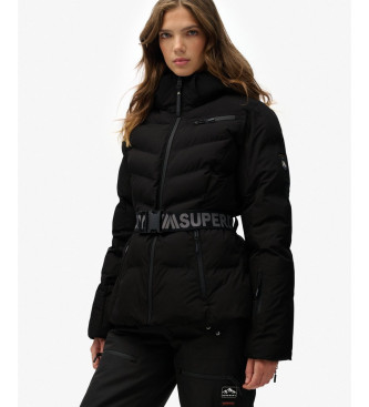Superdry Luxe geriemde Ski jas zwart