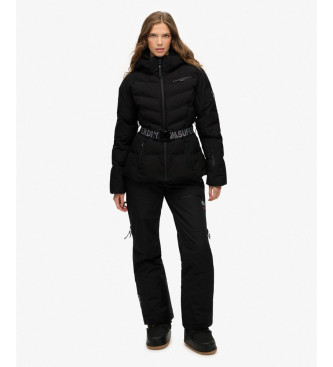 Superdry Luxe geriemde Ski jas zwart