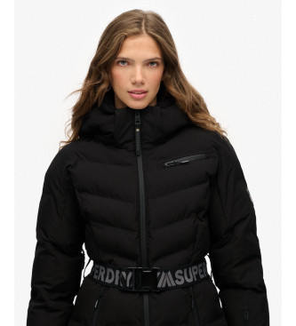 Superdry Luxe geriemde Ski jas zwart