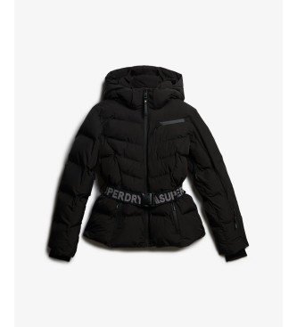 Superdry Luxe geriemde Ski jas zwart