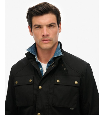 Superdry Merchant Wax Racer Jacket zwart