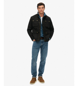 Superdry Merchant Wax Racer Jacket zwart