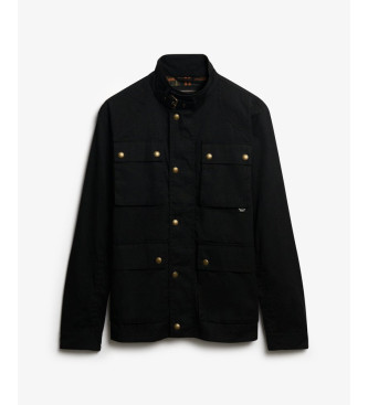 Superdry Merchant Wax Racer Jacket zwart