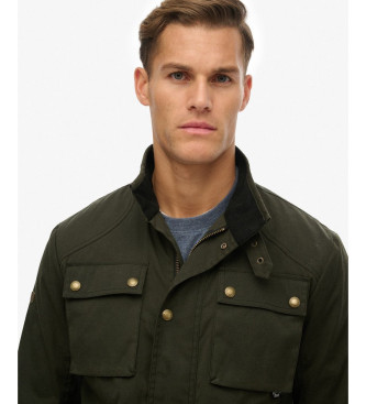 Superdry Giacca da corsa in cera Green Merchant