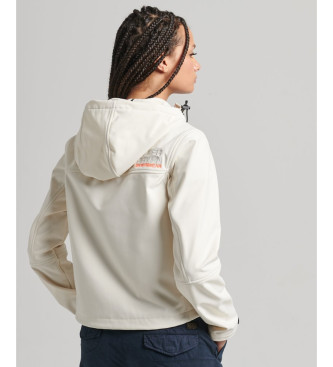 Superdry Chaqueta softshell con capucha CODE Trekker blanco