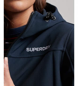 Superdry Softshell-jakke med htte Code Trekker navy