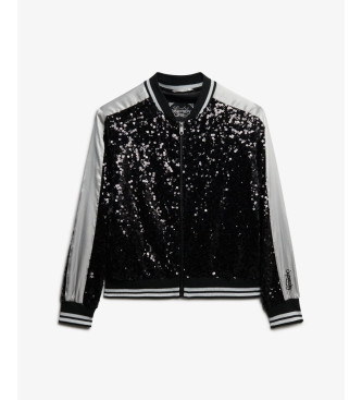 Superdry Suikajan Paillettenjasje zwart