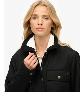 Superdry Kurtka woskowana czarna