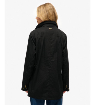 Superdry Kurtka woskowana czarna