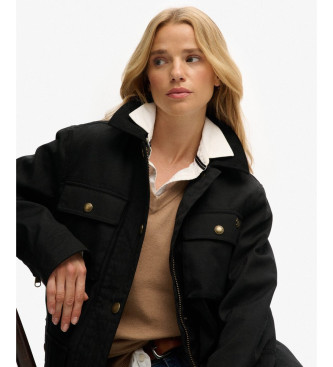 Superdry Kurtka woskowana czarna