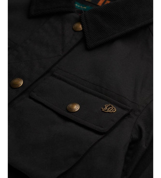 Superdry Kurtka woskowana czarna