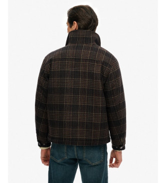 Superdry Wollmischung Check Ranch Jacket braun
