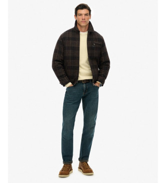 Superdry Wollmischung Check Ranch Jacket braun