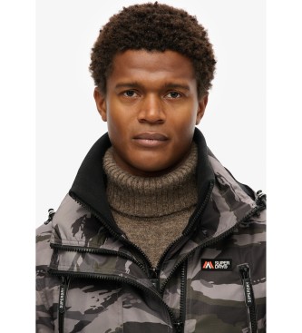 Superdry Kurtka wiatrówka z kapturem Mountain szara