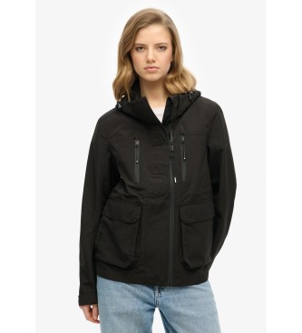 Superdry Chaqueta cortavientos con capucha Ultimate Tech negro