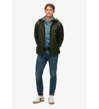 Superdry Windbreaker jacket with hood and green logo