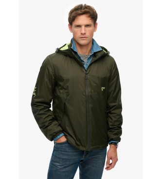Superdry Windbreaker jacket with hood and green logo
