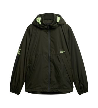 Superdry Windbreaker jacket with hood and green logo
