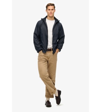 Superdry Vetrovka s kapuco in logotipom mornarice