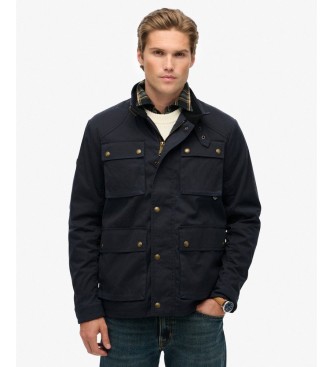 Superdry Merchant WAX Racer jas marineblauw