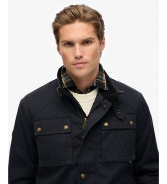 Superdry Merchant WAX Racer jas marineblauw