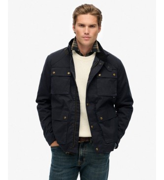 Superdry Merchant WAX Racer jas marineblauw